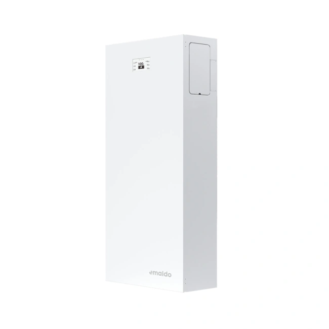 Produktbild av Emaldo Power Store AI, ett intelligent batterilagringssystem.