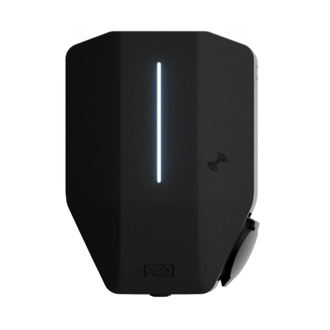 Produktbild av Garo Entity Pro, en robust laddbox designad för professionella miljöer.