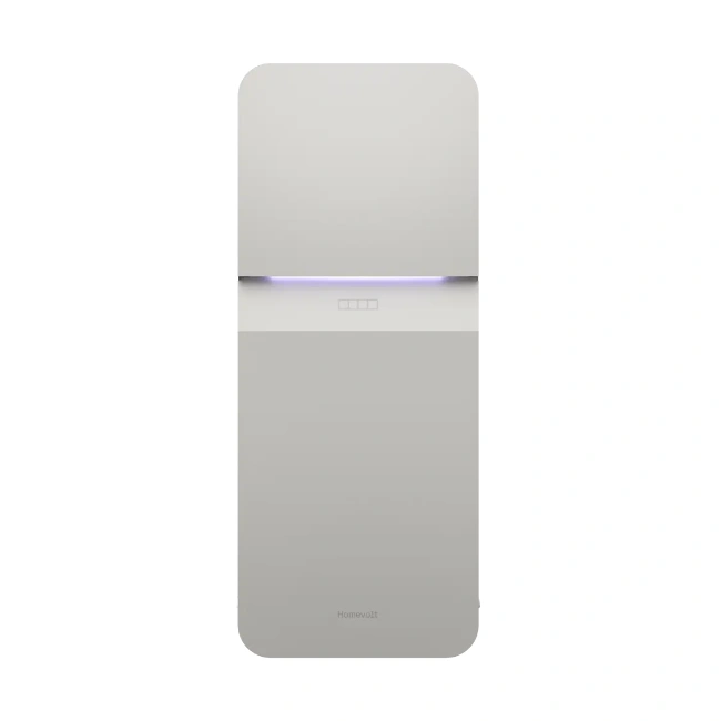 Stilren produktbild av Homevolt batterilagring, ett system för effektiv energihantering.