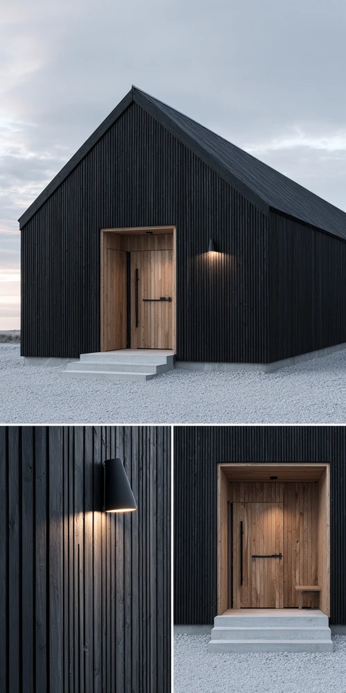 Modern el- och belysningsinstallation utförd av Ampy i en exklusiv svart villa.