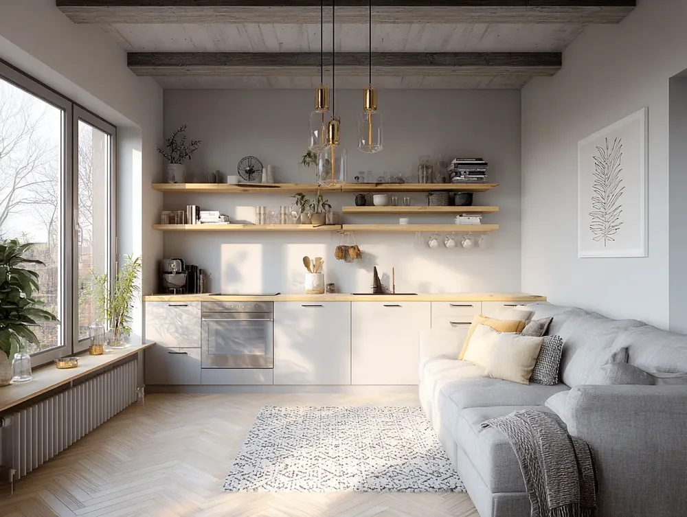 Ett kök under renovering med ny el dragen för vitvaror, belysning och vägguttag.